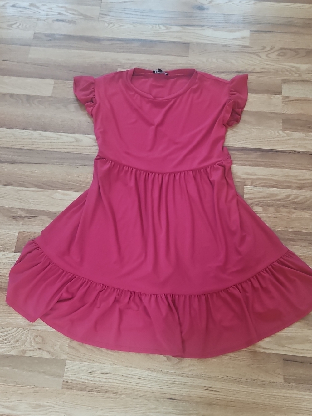 Express Raspberry Pink Ruffle-Hem Summer Dress Wedding Guest Size Small Like New